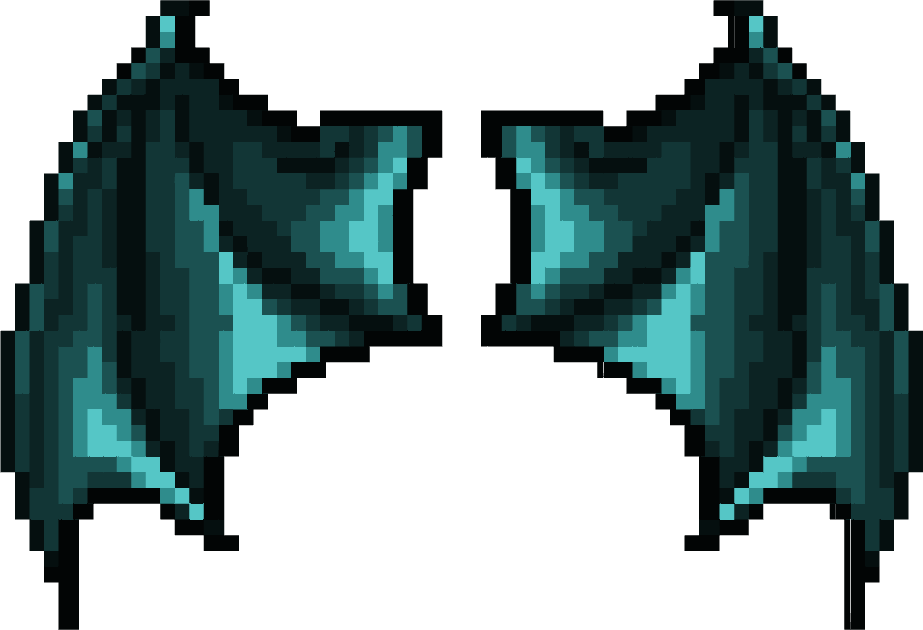 Cyan Bat Wings